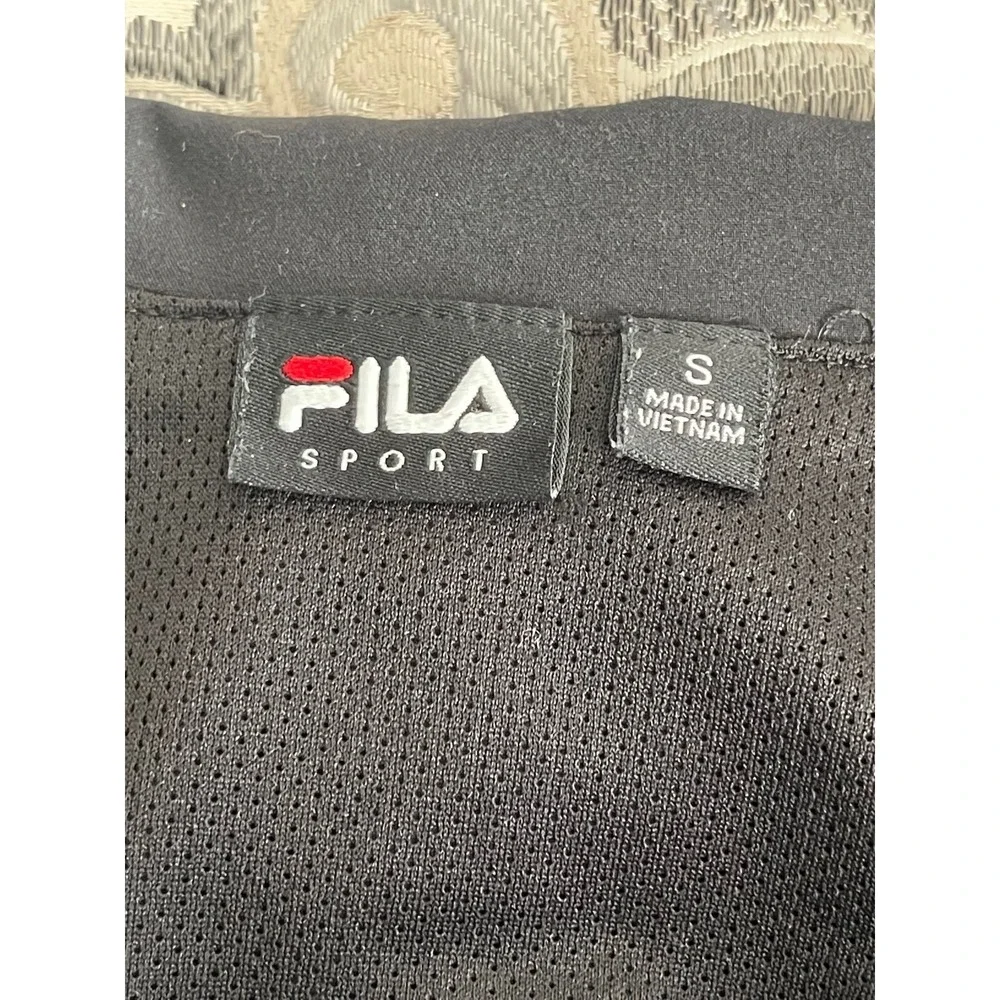 Fila Sport Black Zippered Jacket with ruched front detail